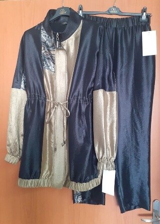 Leopar Payet Detaylı Tunik Pantolon İkili Takım LACİVERT