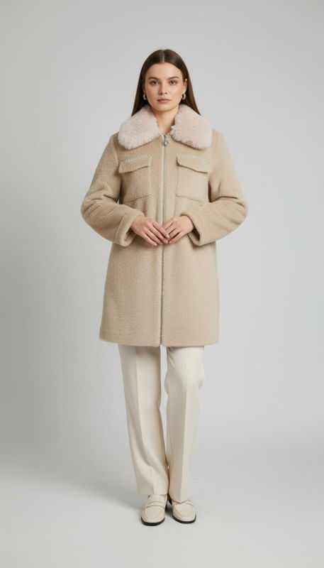 Cepli Fermuarlı Kaban BEJ - ORHAN