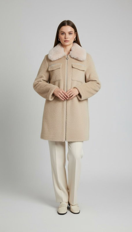 Cepli Fermuarlı Kaban BEJ - ORHAN