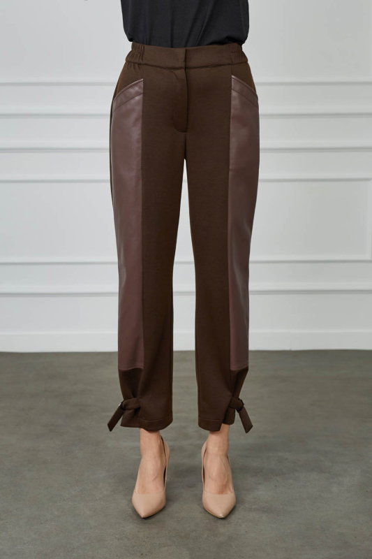 Deri Detaili Pantolon KAHVERENGİ - ORHAN