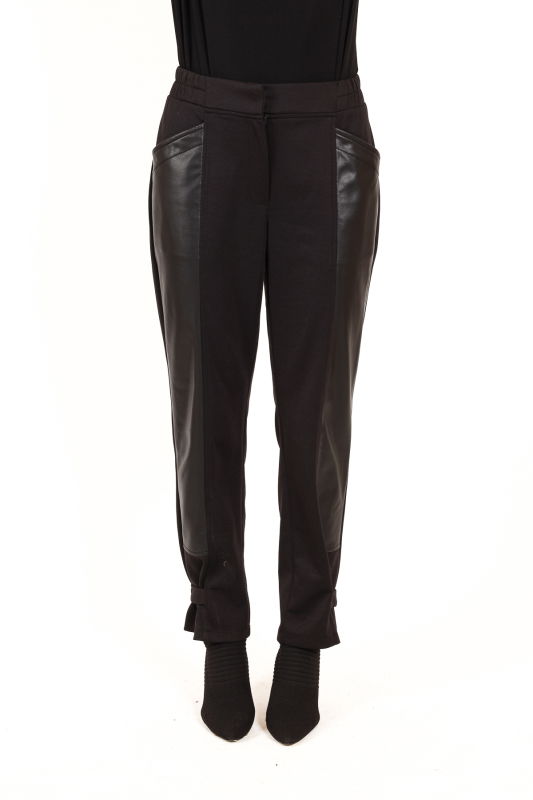 Deri Detaili Pantolon SİYAH - ORHAN