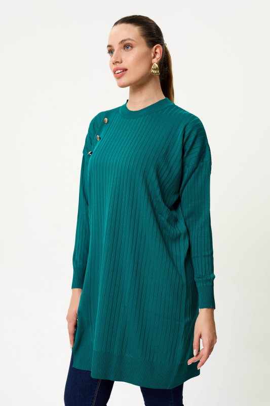 Düğme Detaili Uzun Kollu Triko Ö.YEŞİLİ - ORHAN