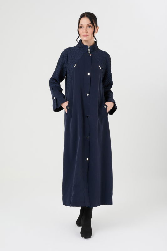 Jakar Detaili Çıtçıtlı Kap LACİVERT - ORHAN