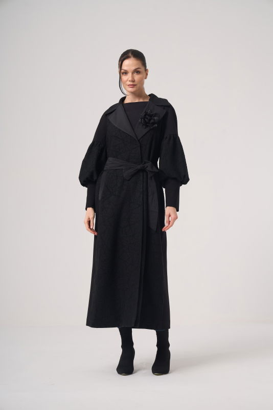 Jakarlı Balonlu Kol Kap SİYAH - ORHAN