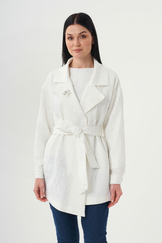 Jakarlı Ceket EKRU - ORHAN