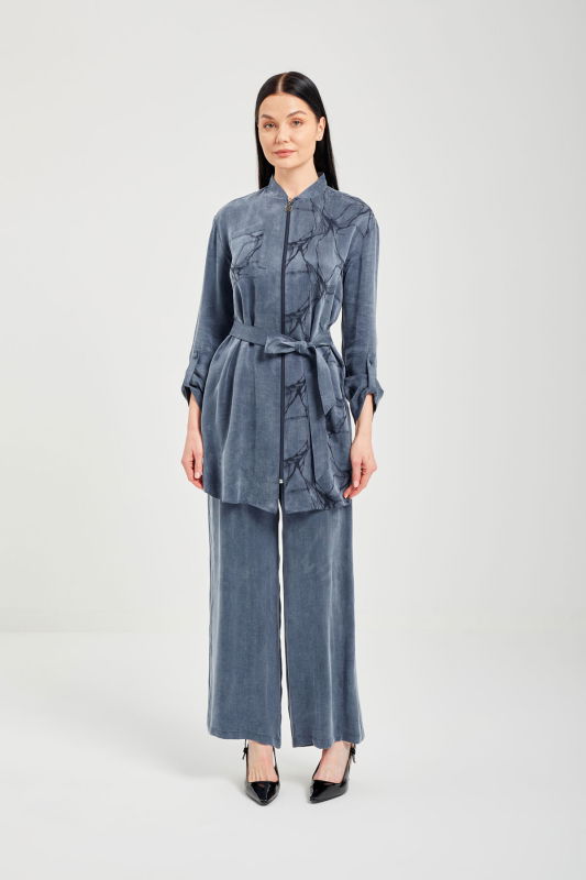 Jakarlı Fermuarlı İkili Takım LACİVERT - ORHAN