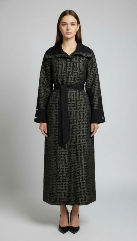 Jakarlı Fermuarlı Kap HAKİ-SİYAH - ORHAN