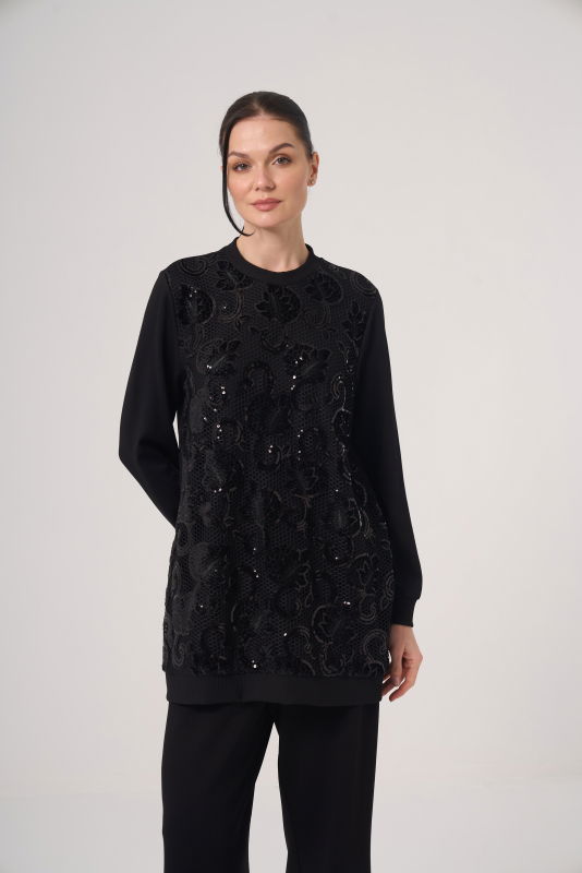 Kadifeli Tunik SİYAH - ORHAN