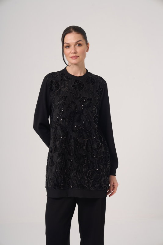 Kadifeli Tunik SİYAH - ORHAN