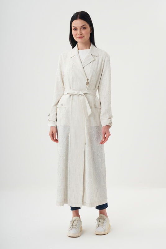 Keten Cep Detaili Feramurlı Kap BEJ - ORHAN