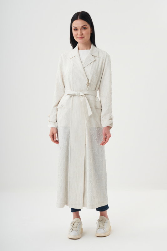 Keten Cep Detaili Feramurlı Kap BEJ - ORHAN