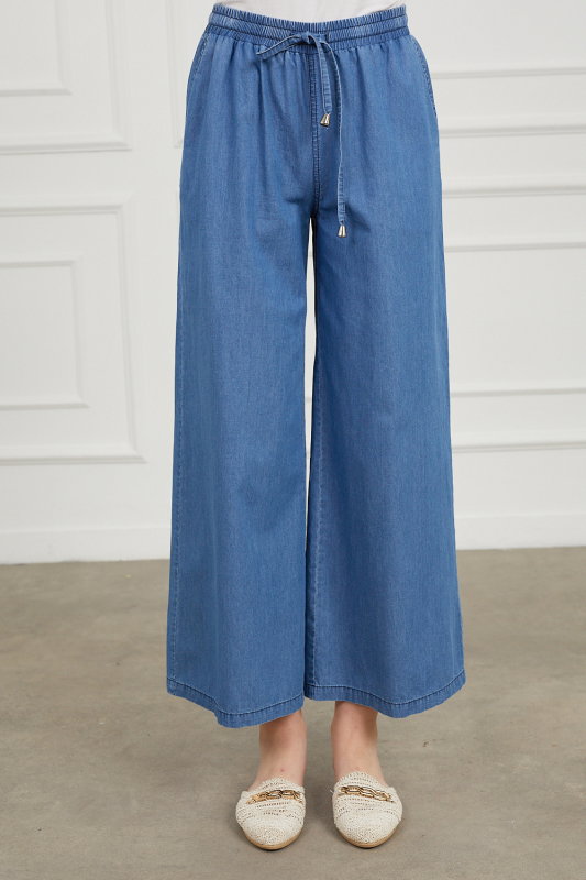 Kot Bol Paça Pantolon MAVİ - ORHAN