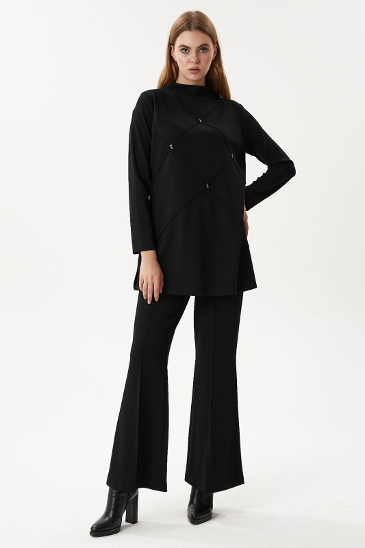 Nervurlu İkili Takım SİYAH - ORHAN