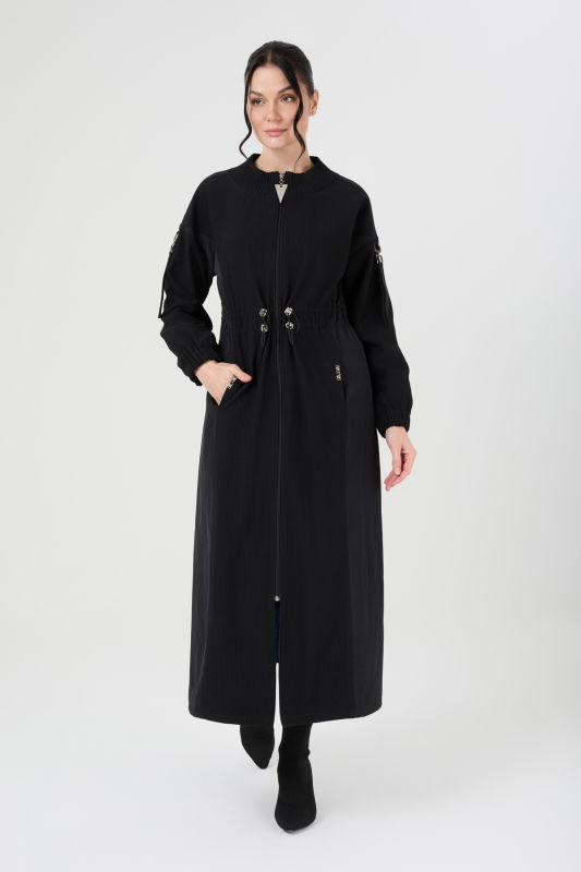 Örme Fermuarlı Kap SİYAH - ORHAN