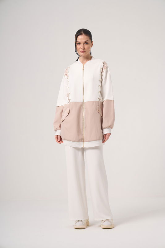 Örme Fermuarlı Spor Takım EKRU - ORHAN