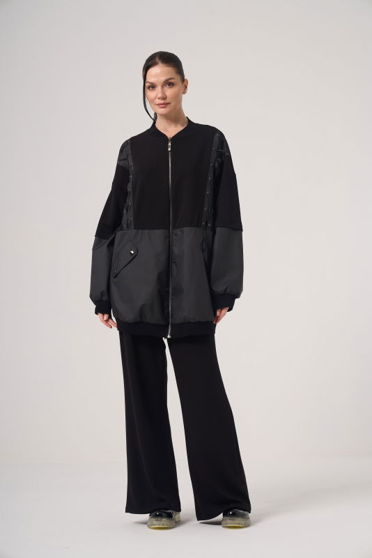 Örme Fermuarlı Spor Takım SİYAH - ORHAN