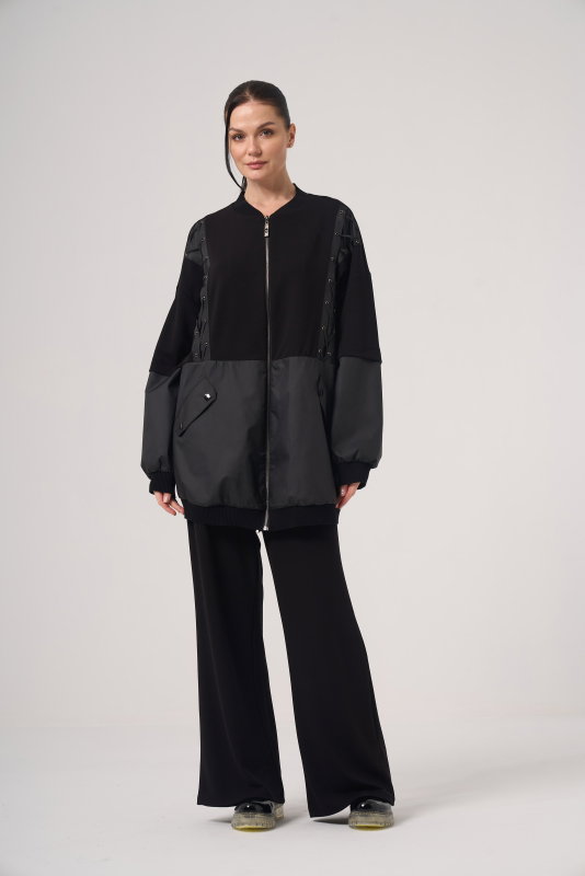 Örme Fermuarlı Spor Takım SİYAH - ORHAN