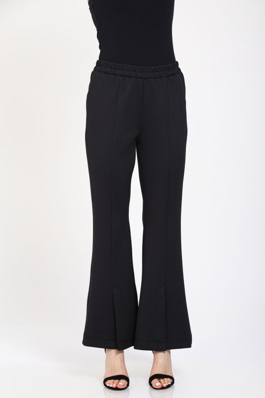 Paça Yırtmaçlı Dalgıç Kumaş Pantolon SİYAH - ORHAN