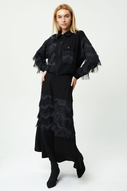 Puskullu Fermuarlı İkili Takım SİYAH - ORHAN