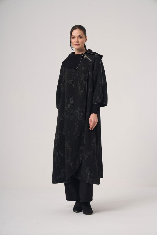 Ribanalı Yaka Panço SİYAH - ORHAN