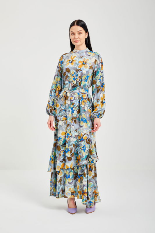 Volanlı Elbise İNDİGO - ORHAN