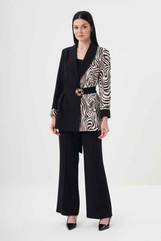Zebra Desen Ceketli Takım SİYAH - ORHAN